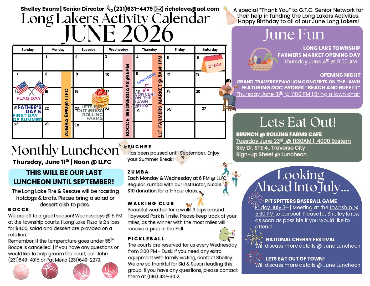 Long Lakers Calendar June 2026